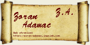 Zoran Adamac vizit kartica